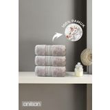 Anılsan 3'lü Kahverengi Süper Soft Bordürlü El Havlusu - 50x90 Cm, 250 Gr, %100 Pamuk, Spa Ve Otel Havlusu