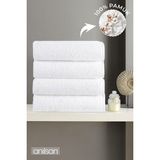 Anılsan 4'lü Beyaz El Havlusu - 50x90 Cm, 225 Gr, %100 Pamuk, Spa Ve Otel Havlusu - 50 x 90 cm