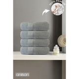 Anılsan 4'lü Boncuk Gri El Havlusu - 50x90 Cm, 225 Gr, %100 Pamuk, Spa Ve Otel Havlusu - 50 x 90 cm