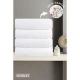 Anılsan 4'lü Düz Beyaz Banyo Havlusu - 90x150 Cm, 650gr, %100pamuk, Spa Ve Otel Havlusu - 90 x 150 cm