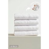 Anılsan 4'lü Düz Beyaz Banyo Havlusu - 90x150 Cm, 650gr, %100pamuk, Spa Ve Otel Havlusu