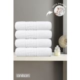 Anılsan 4'lü Greek Beyaz Banyo Havlusu - 70x140 Cm, 490 Gr, %100pamuk, Spa Ve Otel Havlusu