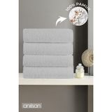 Anılsan 4'lü Gri El Havlusu - 50x90 Cm, 225 Gr, %100 Pamuk, Spa Ve Otel Havlusu - 50 x 90 cm