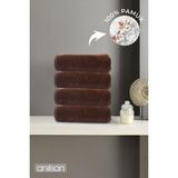 Anılsan 4'lü Kahverengi El Havlusu - 50x90 Cm, 225 Gr, %100 Pamuk, Spa Ve Otel Havlusu - 50 x 90 cm
