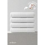 Anılsan 4'lü Strip Banyo Havlusu - 70x140 Cm, 475 Gr, %100 Pamuk, Spa Ve Otel Havlusu - 70 x 140 cm - Beyaz