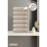 Anılsan 6'lı Bej Jelena El Havlusu - 50x90 Cm, 225 Gr, %100 Pamuk, Spa Ve Otel Havlusu, Günlük Kullanıma Uygun