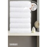 ANILSAN 6'lı Beyaz El Havlusu - 50x90 Cm, 225 Gr,%100 Pamuk, Spa Ve Otel Havlusu, Günlük Kullanıma Uygun