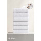 Anılsan 6'lı Düz Beyaz El Havlusu - 50x90 Cm, 225 Gr, %100 Pamuk, Spa Ve Otel Havlusu