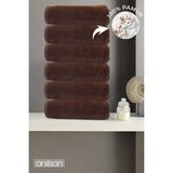 Anılsan 6'lı Düz Kahverengi El Havlusu - 50x90 Cm, 225 Gr, %100 Pamuk, Spa Ve Otel Havlusu - 50 x 90 cm
