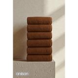 Anılsan 6'lı Düz Kahverengi El Havlusu - 50x90 Cm, 225 Gr, %100 Pamuk, Spa Ve Otel Havlusu