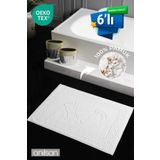 Anılsan 6'lı Greek %100 Pamuk Ayak Havlusu- Beyaz 50x70, 245 Gr