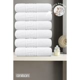 Anılsan 6'lı Greek Beyaz Banyo Havlusu - 70x140cm, 490gr, %100pamuk, Spa Ve Otel Havlusu - 70 x 140 cm