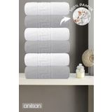 Anılsan 6'lı Greek Gri-Beyaz El Havlusu - 50x90 Cm, 225 Gr, %100 Pamuk, Spa Ve Otel Havlusu
