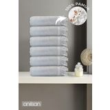 Anılsan 6'lı Gri Jelena El Havlusu - 50x90 Cm, 225 Gr, %100 Pamuk, Spa Ve Otel Havlusu