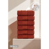 Anılsan 6'lı Kiremit Greek El Havlusu - 50x90 Cm, 225 Gr, %100 Pamuk, Spa Ve Otel Havlusu