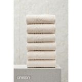 Anılsan 6'lı Rita Ekru El Havlusu - 50x90 Cm, 240Gr, %100 Pamuk, Spa Ve Otel Havlusu