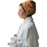 Anılsan Havlu Saç Bonesi Hardal %100Pamuk Saç Kurutma, Kurulama, Duş Banyo Baş Havlusu - 100 cm