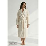 Anılsan Şalyaka Kadife Bornoz Krem %100 Pamuk Unisex Spa Için Ideal Kadın/Erkek - L - XL