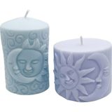 Anima Glow Lunasol Özel Tasarım Soya Mum - Vanilya Kokulu Dekoratif Mum - Mavi - Mor