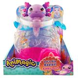 Animagic - Akvaryum Axolotl, 4 yaşından büyük çocuklar için etkileşimli oyuncak, elektronik ve ışıklı evcil hayvanınızı taşımak için, akvaryum ve mor Axolotl içerir