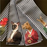 Animals Kumaş Amerikan Servis 4'lü Set- 35X50 cm (Keten, Uluslararası Yıkama ve Solmama Sertifikası) - 35 x 50 cm - Çok Renkli