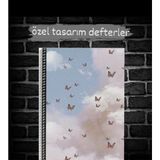 Anime And Your World Kelebek Temalı Özel Tasarım Defter