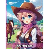 Anime Cowgirl Art Sketchbook: Personal Artist Book for Drawing Sketching Doodling | Kids Teens Adults Appropriate