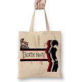 Anime Death Note Bez Çanta Uzun Saplı - Açık Bej - 40 X 40