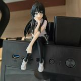 Anime Figür Pvc Oyuncak Bebek Siyah Saçlı Beyaz Kıyafetli Kız Hediyelik Koleksiyon