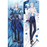 Anime Genshin Impact -Neuvillette Desenli Çift Yön Baskılı Sarılma Yastığı Kılıfı - 50 x 140