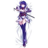 Anime-Genshin Impact- Shogun Raiden Desenli Sarılma Yastığı ( Hugging Pillow) Kılıfı - 50 x 140