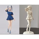 Anime Girl Figure - Boyanabilir Biblo Detaylı Tasarım Estetik Anime Kız Figürü - Koleksiyonluk Biblo, Oyuncu Masası Aksesuarı ve Dekor - Anime Severle - 000-Siyah