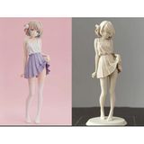 Anime Girl Figure - Boyanabilir Boş Anime Heykeli - Kendi Karakterini Yarat Hobi Boyama Seti - 3D Tasarım Estetik Anime Kız Biblosu - Sanat ve Hobi Tutkunları İçin Yaratıcı Hediye