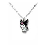 Anime Kızı Kuromi Figürlü Kolye – 60 Cm Zincirli Sevimli Ve Gotik Tarz Takı