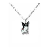 Anime Kuromi Eros Figürlü Kolye – 60 Cm Zincirli Sevimli Gotik Aşk Temalı Takı