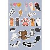 Anime Marketi Kedi Temalı Sticker Seti - Ajanda - Laptop - Telefon Sticker Seti (20 Adet)