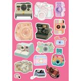 Anime Marketi Retro Fotoğraf Makineleri Sticker Seti Ajanda Telefon Laptop Sticker Seti 13 Adet