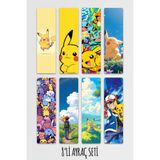Anime Marketi Sevimli Pokemon Pikaçu Temalı Ayraç Seti 8'li Kitap Ayracı Seti 14,50x5cm Boyutunda