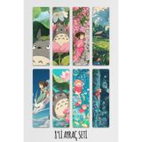 Anime Marketi Sevimli Studio Ghibli Temalı Ayraç Seti 8'li Kitap Ayracı Seti 14,50x5cm Boyutunda