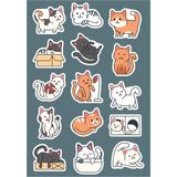 Anime Marketi Tatlı Kediler Temalı Sticker Seti Ajanda Laptop Telefon Sticker Seti 15 Adet