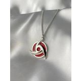 Anime Naruto Sharingan Kolye Cosplay Kırmızı Mineli Gümüş Kaplama