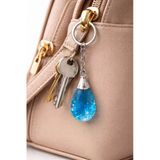 Anime Sao Yui Mavi Kristal Metal Anahtarlık Gümüş Renk Unisex Aksesuar