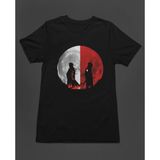 Anime White Red Naruto Kakashi Ball Unisex Tişört T-Shirt - Siyah - XL