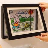 Animokids Çocuk Resim Sanat Çerçevesi – Mıknatıslı Kapaklı, Duvara Asılabilir, Etkinlik Sergileme Çerçevesi, Çocuk Çizimleri için Katlanabilir Çerçeve, A4 (Siyah)