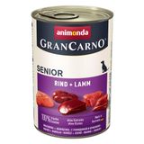 Animonda Grancarno kıdemli köpek maması, 7 yaşından itibaren yaşlı köpekler için ıslak yiyecek, biftek + kuzu, 6 x 400g