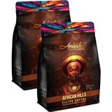 Anisah Coffee African Hills Filtre Kahve | 2X500 gr | %100 Arabica Doğu Afrika Blend | Orta Kavrum (Medium Roast) - Çekirdek Kahve - 1 kg