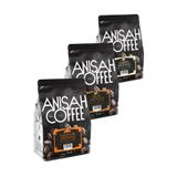 Anisah Coffee Aromalı Filtre Kahve Seti | Vanilya, Fındık, Karamel | 3x250gr | Şekersiz