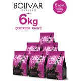Anisah Coffee Bolivar Espresso Çekirdek Kahve 6x1000 gr Yumuşak Lezzetli ve Taze Kavrulmuş - 6 kg