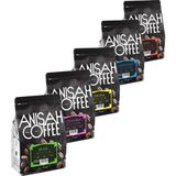 Anisah Coffee Dünya Filtre Kahveleri Tanışma Seti | 5x250gr | Kağıt Filtre Öğütme | Kenya, Guatemala, Ethiopia, Colombia, Brasil