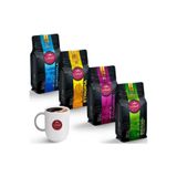 Anisah Coffee Dünya Kahveleri Keşif Seti 4 X 250 gram (ÖĞÜTÜLMÜŞ) | Filtre Kahve | 300 Cl Kupa Bardak Hediyeli